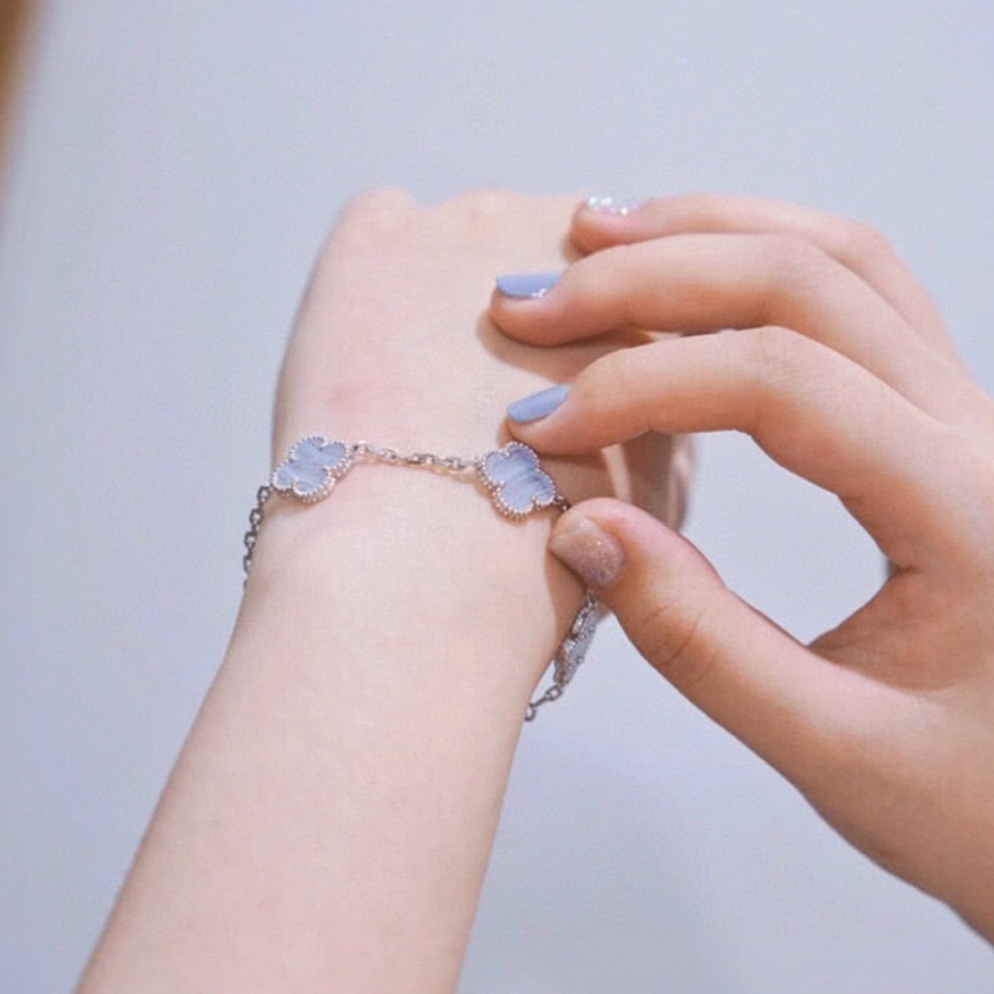 [Kincade Jewelery]Kincade  5 MOTIF PURPLE CHALCEDONY BRACELET SILVER