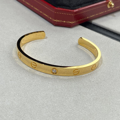 [Kincade Jewelery]LOVE BRACELET 6.1MM 1 DIAMOND OPEN CUFF