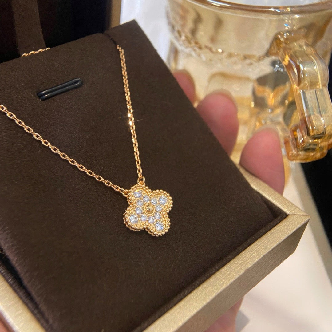 [Kincade Jewelery]Kincade 15MM DIAMOND SINGLE FLOWER NECKLACE