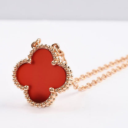[Kincade Jewelery]Kincade 15MM CARNELIAN SINGLE FLOWER NECKLACE