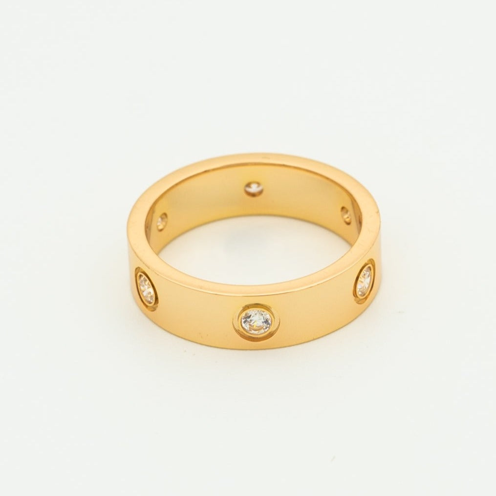 [Kincade Jewelery]LOVE RING 5.5MM 6 DIAMONDS PINK GOLD