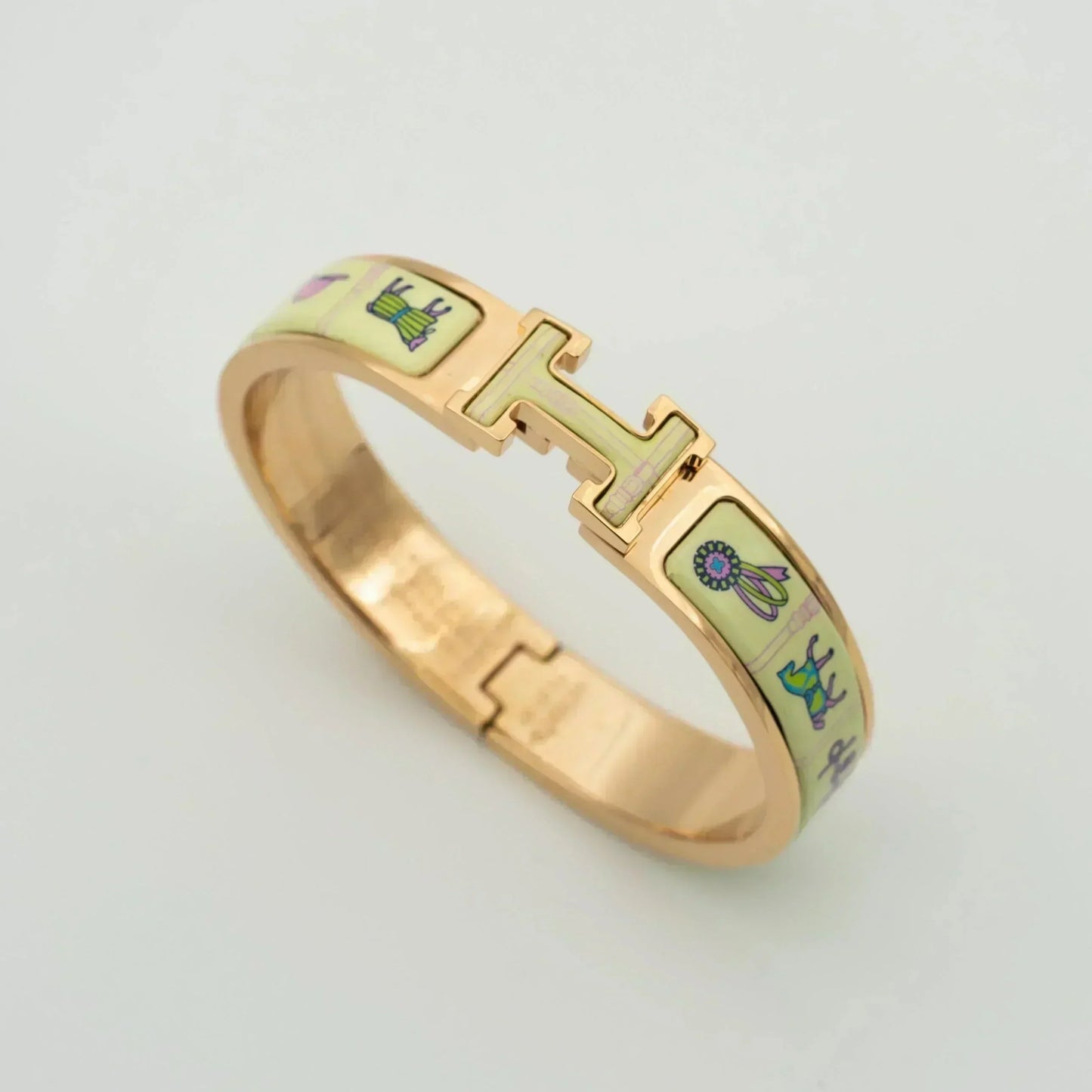 [Kincade Jewelery]H PINK GOLD BRACELET CREAM CERAMIC