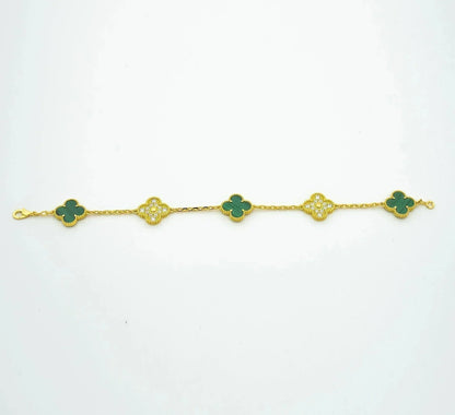 [Kincade Jewelery]Kincade  5 MOTIF MALACHITE DIAMOND BRACELET
