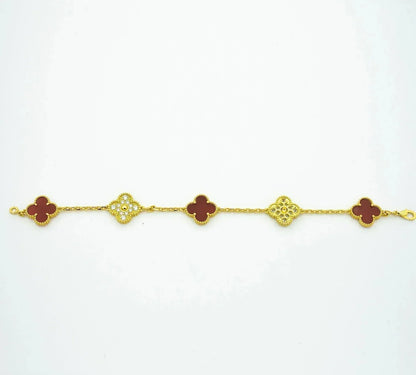 [Kincade Jewelery]Kincade 5 MOTIFS CARNELIAN DIAMOND BRACELET
