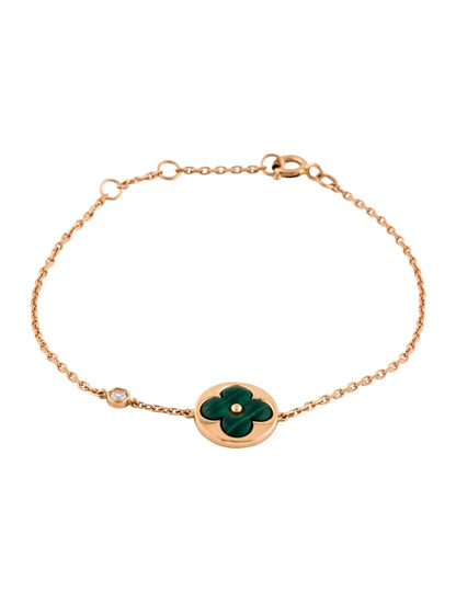 [Kincade Jewelery]SUN MALACHITE 1 DIAMOND PINK GOLD BRACELET