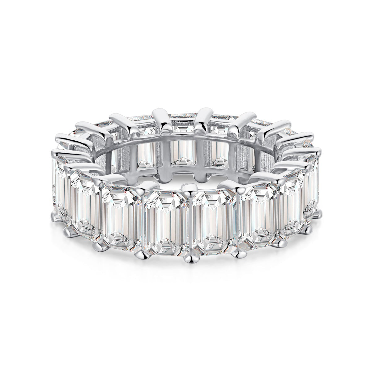 [Kincade Jewelrys]0.75 Carat Elegant Emerald Cut Tennis Ring
