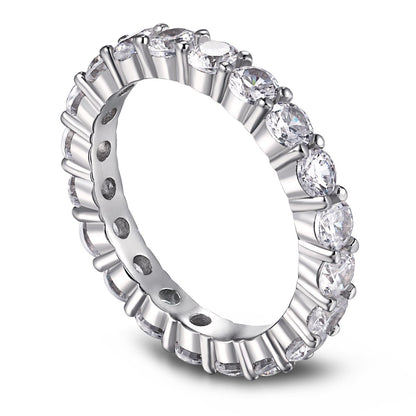 [Kincade Jewelery]Sparkling Round Cut Tennis Ring