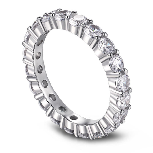 [Kincade Jewelery]Sparkling Round Cut Tennis Ring