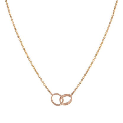 [Kincade Jewelery]LOVE NECKLACE DOUBLE RING PINK GOLD