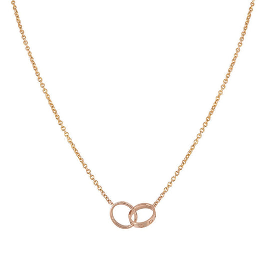 [Kincade Jewelery]LOVE NECKLACE DOUBLE RING PINK GOLD