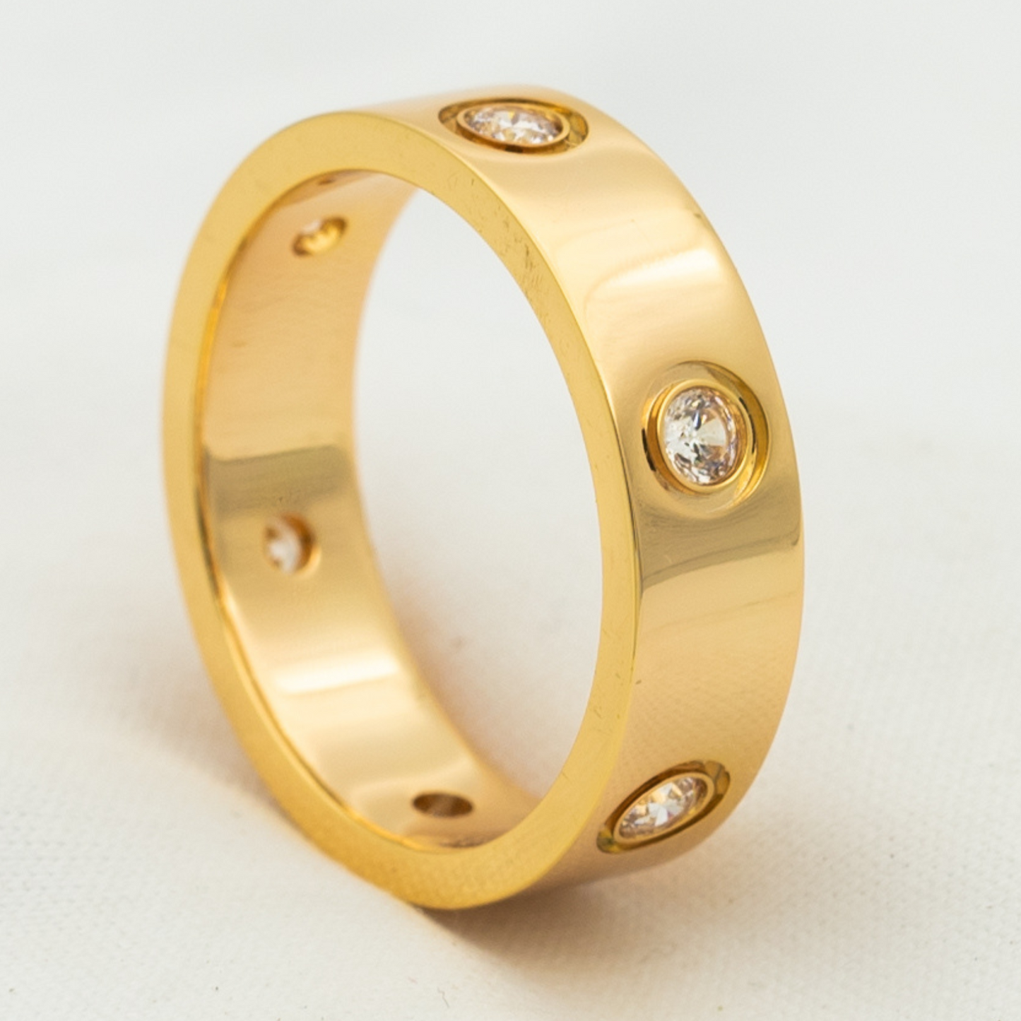 [Kincade Jewelery]LOVE RING 5.5MM 6 DIAMONDS PINK GOLD