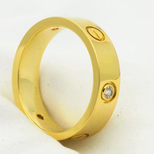 [Kincade Jewelery]LOVE RING 5.5MM 3 DIAMONDS GOLD
