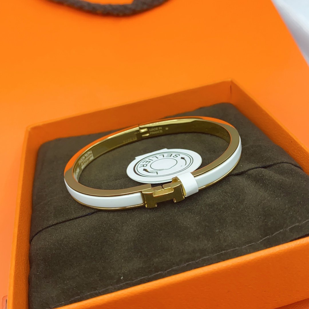 [Kincade Jewelery]CLASSIC HM CLIC WHITE 8MM ENAMEL BRACELET