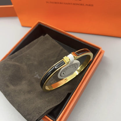 [Kincade Jewelery]CLASSIC HM CLIC BLACK 8MM ENAMEL BRACELET