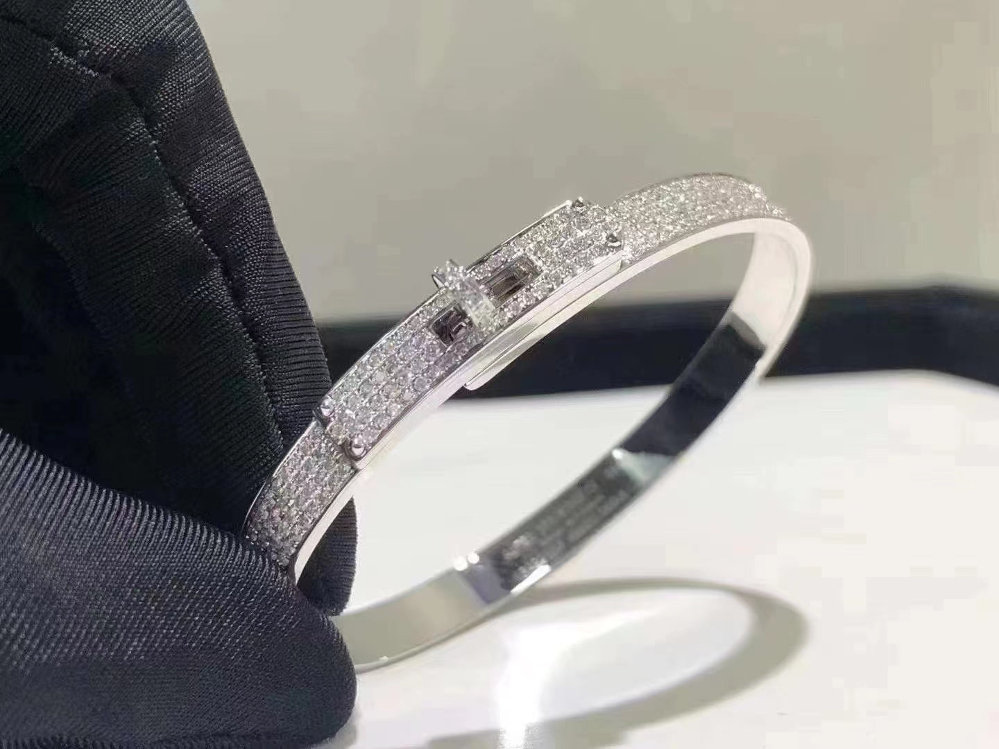 [Kincade Jewelery]HM KELLY BRACELET IN SILVER AND FULL PAVE DIAMOND