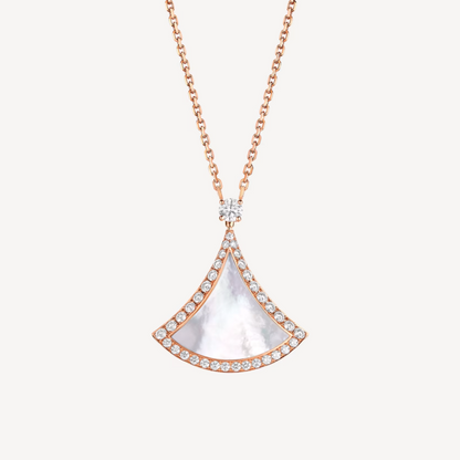 [Kincade Jewelery]DREAM MOP DIAMOND PAVED PINK GOLD NECKLACE