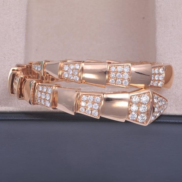 [Kincade Jewelery]SERPENTI WIDE BRACELET PINK GOLD DIAMOND