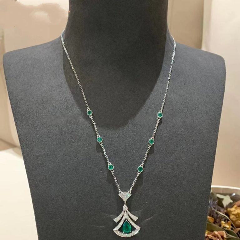 [Kincade Jewelery]DREAM NECKLACE MALACHITE DIAMOND SILVER