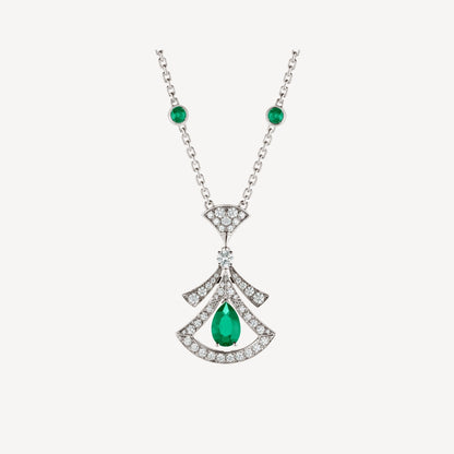 [Kincade Jewelery]DREAM NECKLACE MALACHITE DIAMOND SILVER