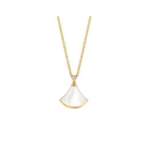 [Kincade Jewelery]DREAM NECKLACE WHITE MOP GOLD 1 DIAMOND