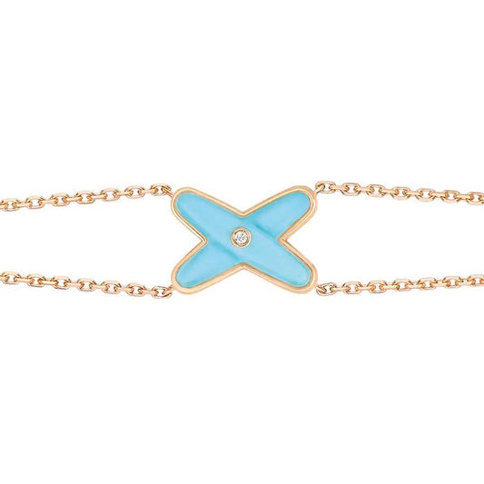 [Kincade Jewelery]JEUX BRACELET TURQUOISE PINK GOLD 1 DIAMOND
