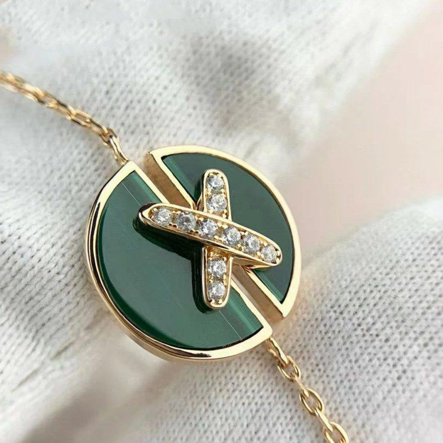 [Kincade Jewelery]JEUX DE BRACELET MALACHITE PINK GOLD DIAMONDS