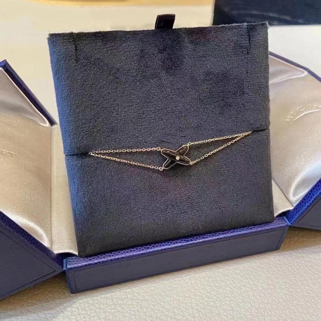 [Kincade Jewelery]JEUX BRACELET ONYX PINK GOLD 1 DIAMOND