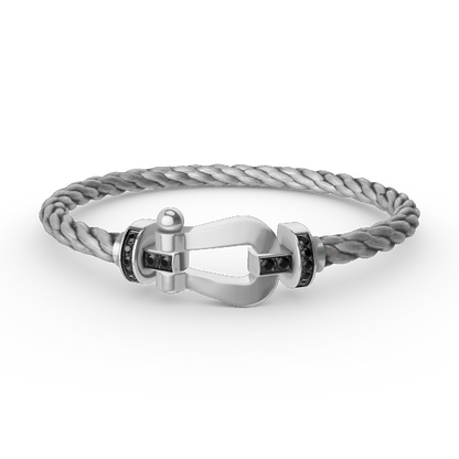 [Kincade Jewelery]FORCE LARGE HORSESHOE BLACK DIAMOND BRACELET SILVER