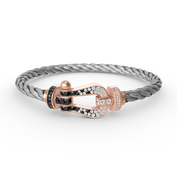 [Kincade Jewelery]FORCE LARGE HORSESHOE BLACK WHITE DIAMOND BRACELET ROSE GOLD