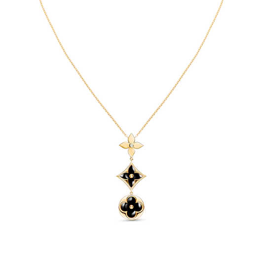 [Kincade Jewelery]STAR AND SUN ONYX PINK GOLD NECKLACE