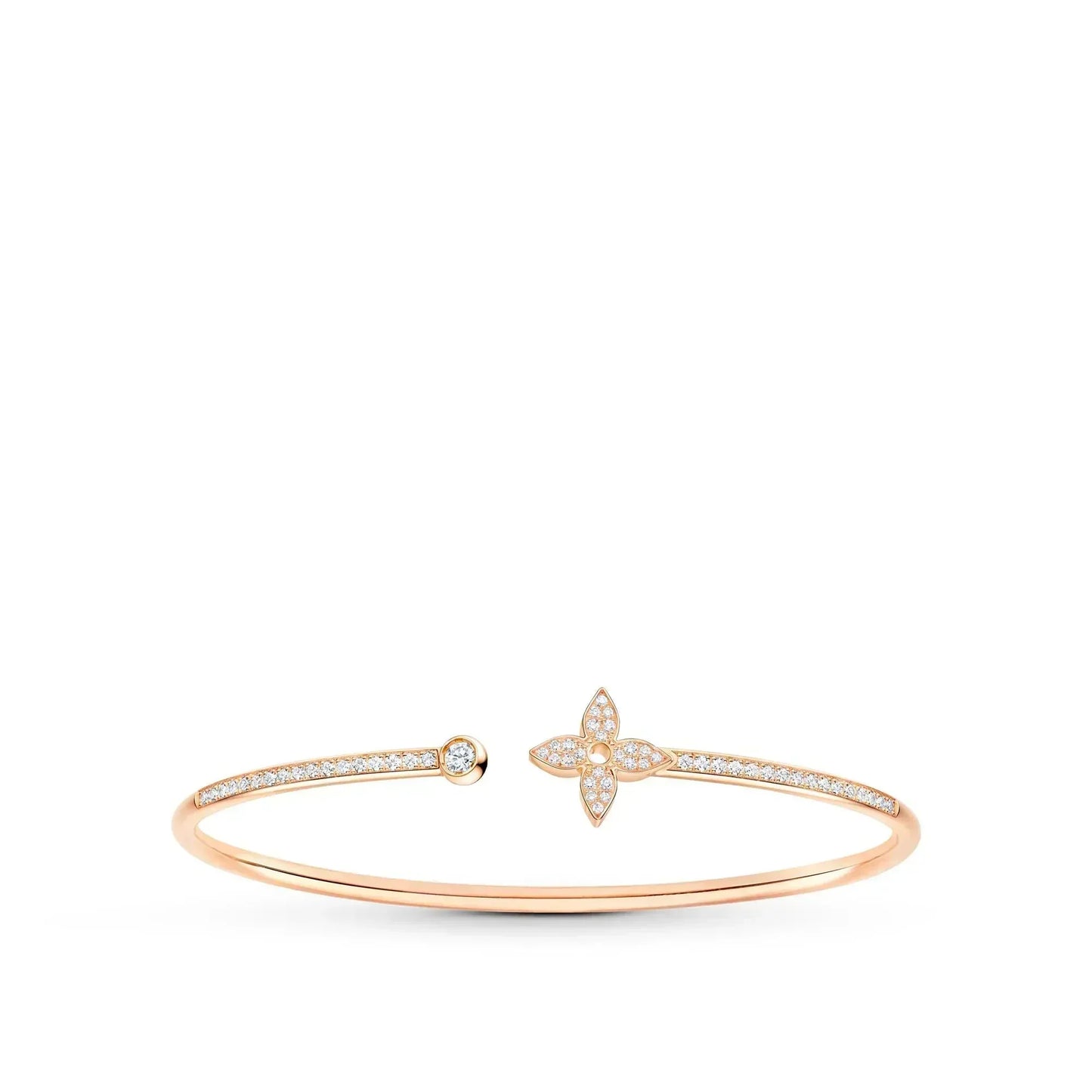 [Kincade Jewelery]IDYLLE PINK GOLD OPEN BRACELET DIAMOND PAVED
