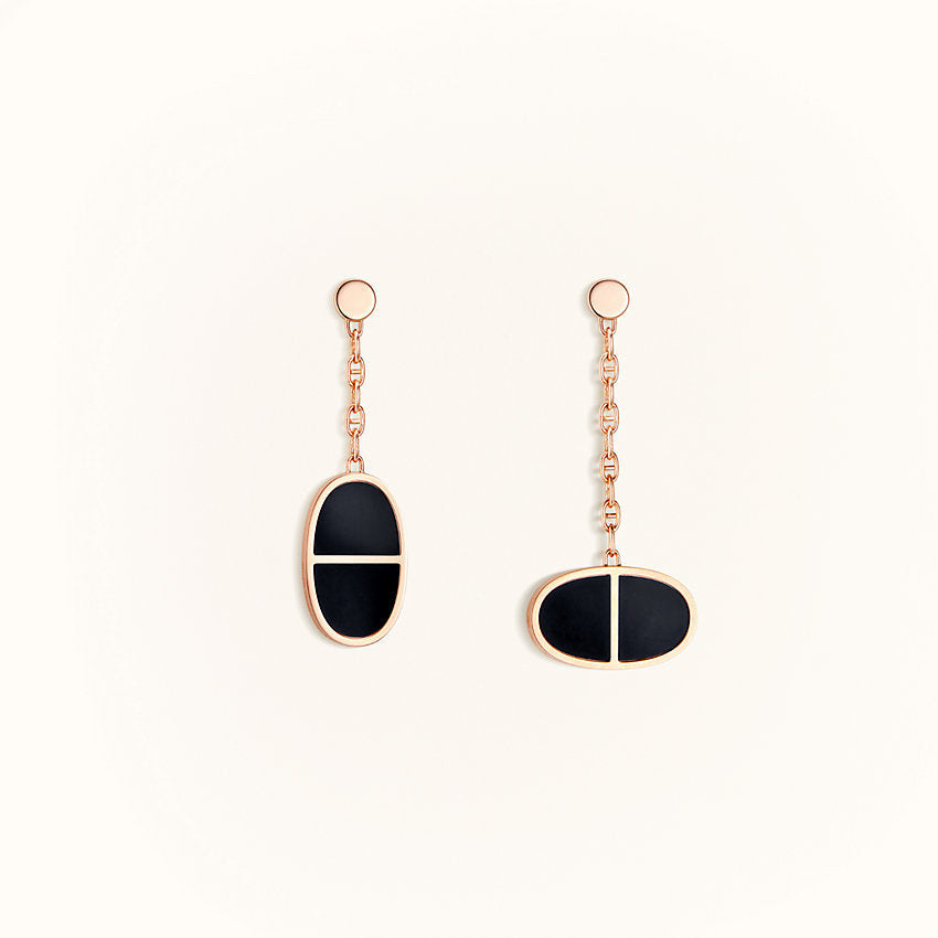 [Kincade Jewelery]CHAINE VERSO BLACK CERAMIC EARRINGS