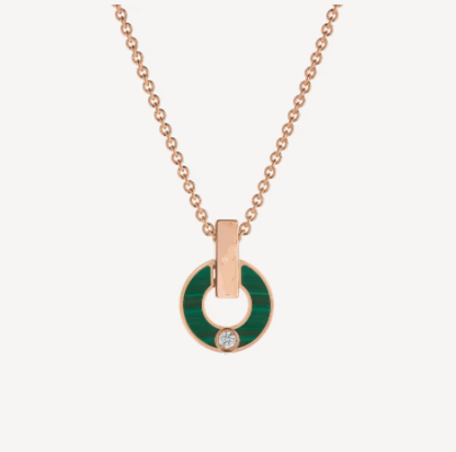 [Kincade Jewelery]GARI NECKLACE PINK GOLD MALACHITE