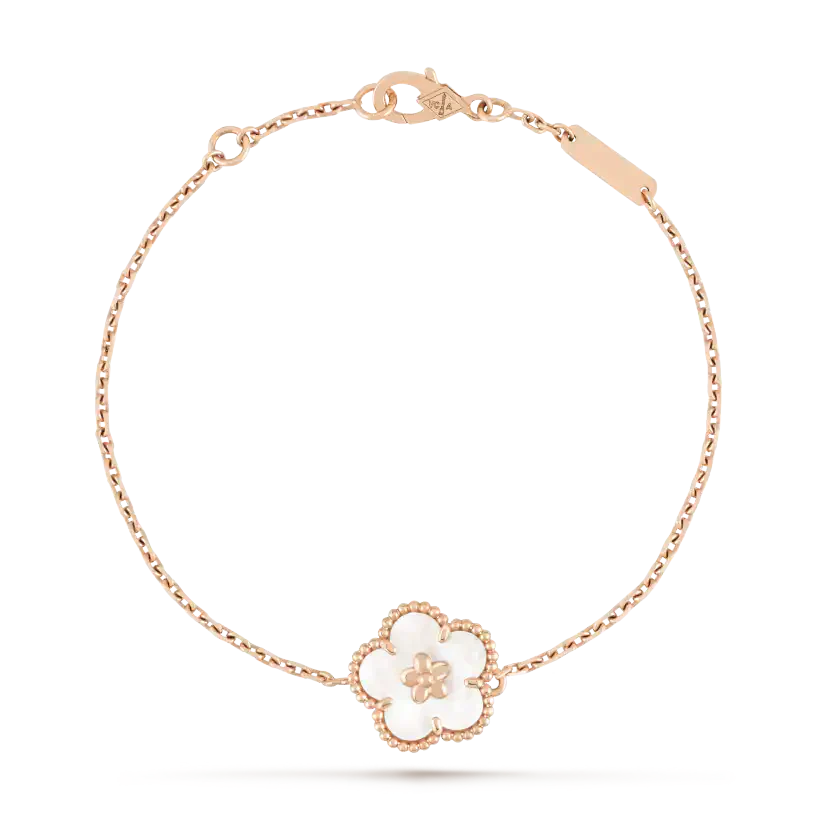 [Kincade Jewelery]LUCKY WHITE MOP PLUM BLOSSOM  BRACELET