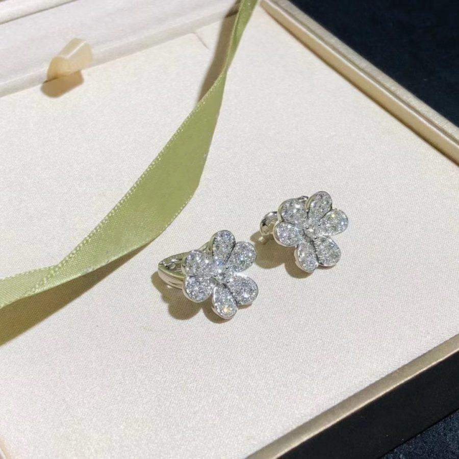 [Kincade Jewelery]FRIVOLE SILVER FLOWER DIAMOND EARRINGS
