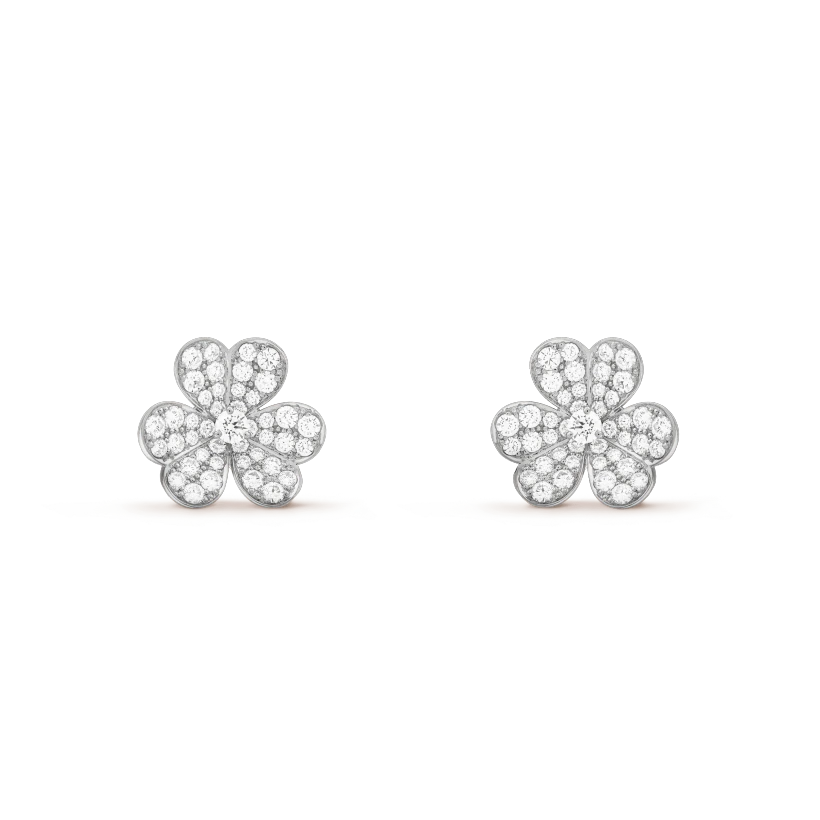 [Kincade Jewelery]FRIVOLE SILVER FLOWER DIAMOND EARRINGS