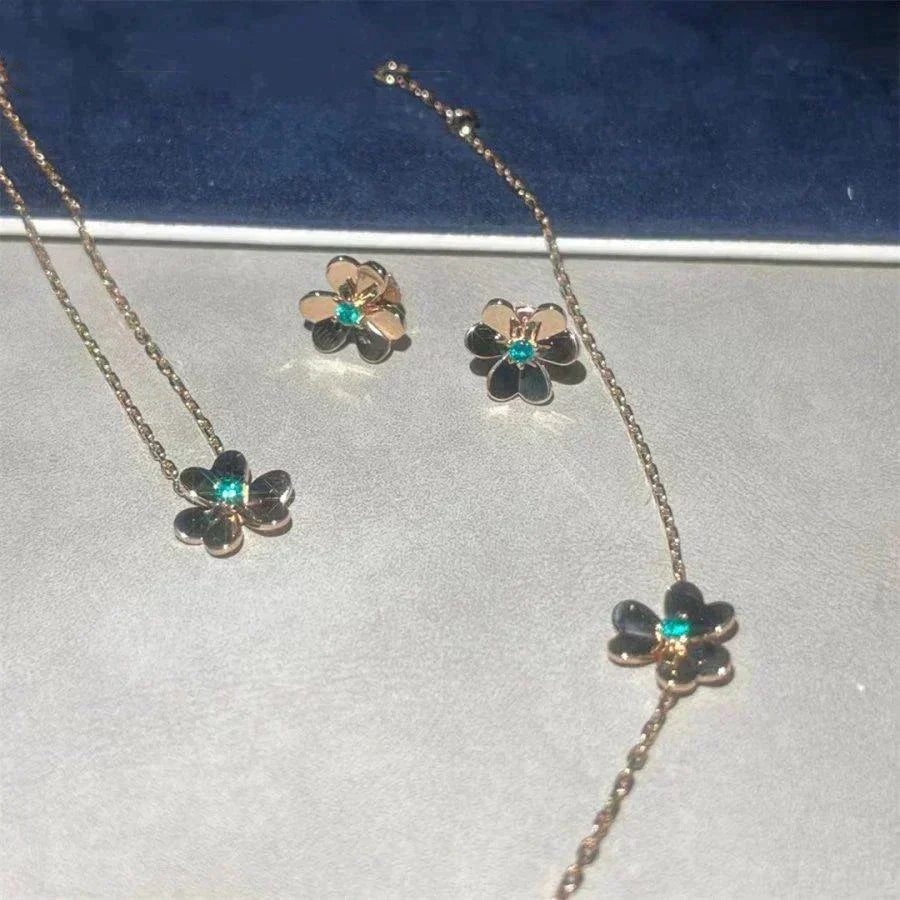 [Kincade Jewelery]FRIVOLE  FLOWER MALACHITE EARRINGS