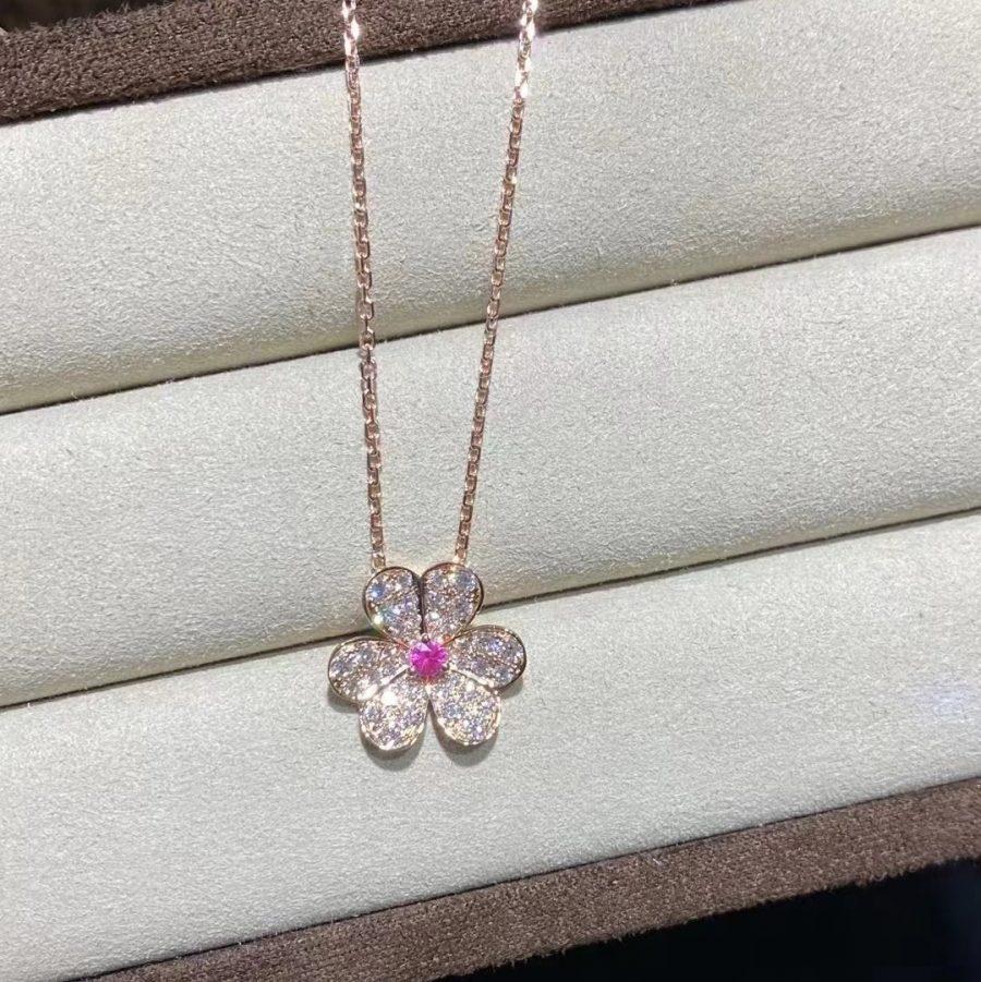 [Kincade Jewelery]FRIVOLE ROSE GOLD FLOWER DIAMOND NECKLACE