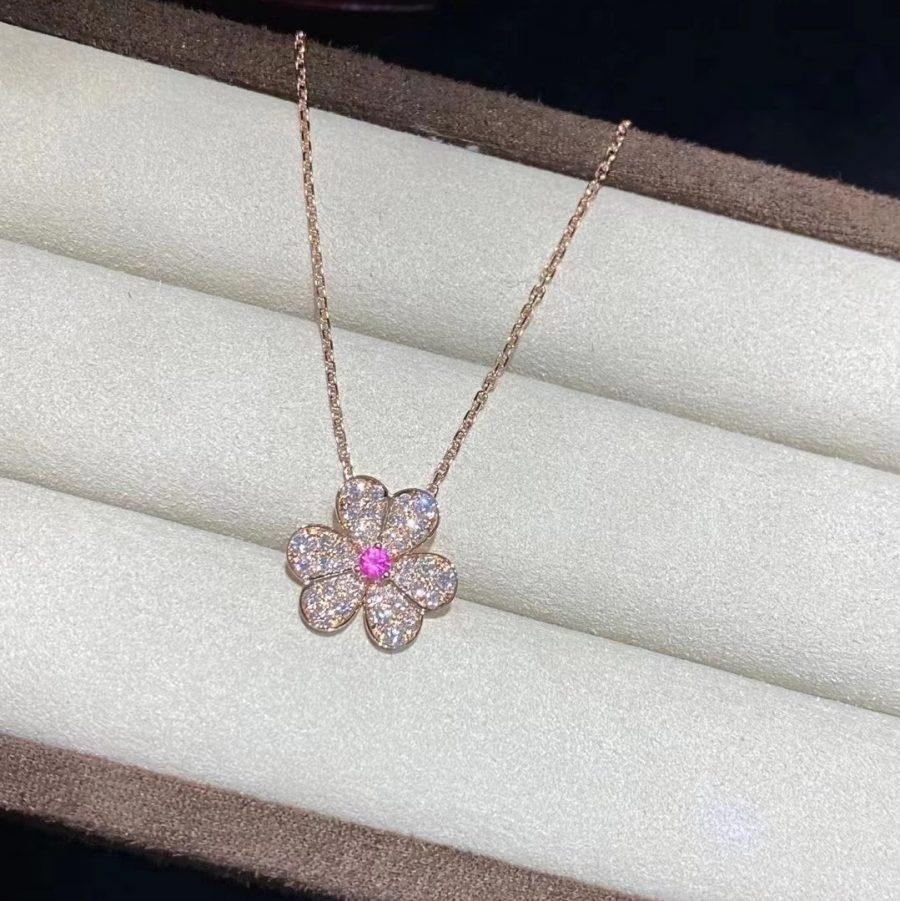 [Kincade Jewelery]FRIVOLE ROSE GOLD FLOWER DIAMOND NECKLACE