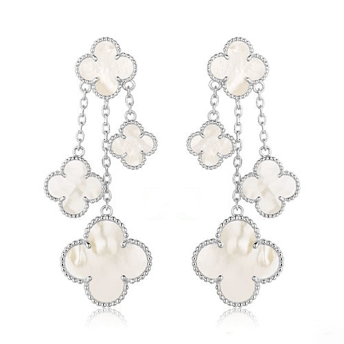 [Kincade Jewelery]Kincade EARRINGS WHITE MOP 4 MOTIFS SILVER