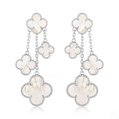[Kincade Jewelery]Kincade EARRINGS WHITE MOP 4 MOTIFS SILVER