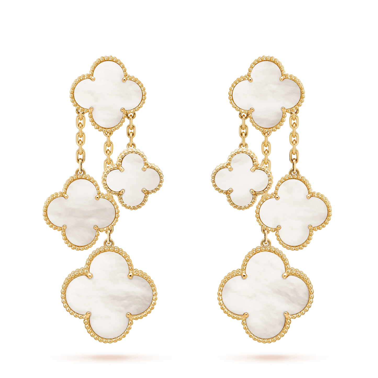 [Kincade Jewelery]Kincade EARRINGS WHITE MOP 4 MOTIFS GOLD