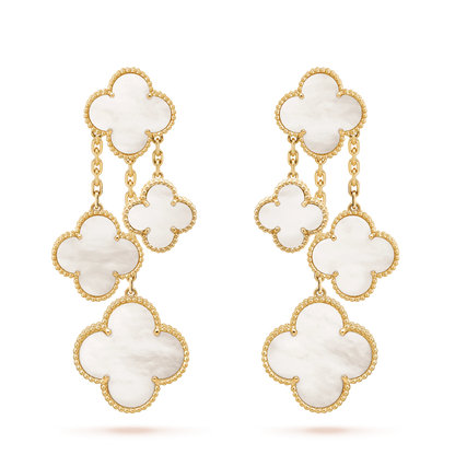 [Kincade Jewelery]Kincade EARRINGS WHITE MOP 4 MOTIFS GOLD