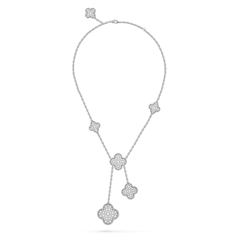 [Kincade Jewelery]Kincade 5 MOTIFS SILVER DIAMONDS NECKLACE