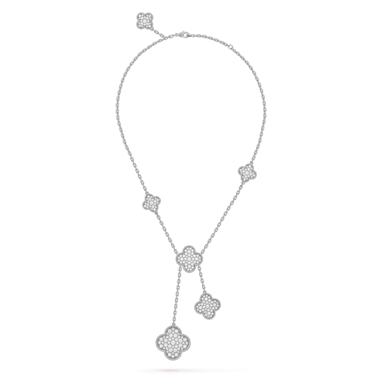[Kincade Jewelery]Kincade 5 MOTIFS SILVER DIAMONDS NECKLACE