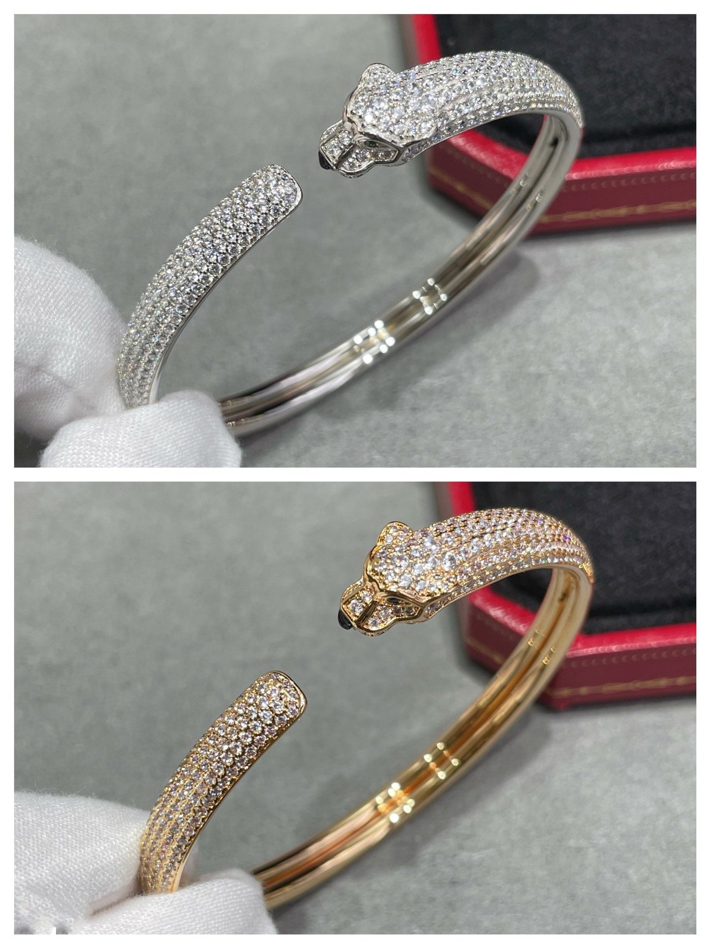 [Kincade Jewelery]PANTHERE FULL DIAMOND OPEN BRACELET