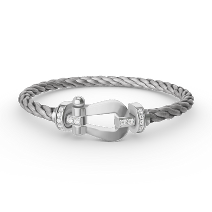 [Kincade Jewelery]FORCE LARGE HORSESHOE HALF DIAMOND BRACELET SILVER